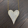 Large pavé cz heart necklace - sterling silver, gold vermeil - Renee Piatt Collection