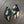 Leather faux pony hair and metallic leaf earrings - silver, gold - Renee Piatt Collection