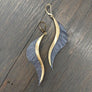 Leather fringe wave earring - gold - Renee Piatt Collection