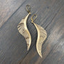 Leather fringe wave earring - gold - Renee Piatt Collection