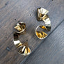 Metal ribbon wave earrings - silver, gold, rose gold - Renee Piatt Collection