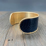 Modern leather cuff bracelet with snakeskin print - Renee Piatt Collection