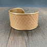 Modern leather cuff bracelet with snakeskin print - Renee Piatt Collection