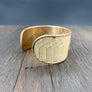 Modern leather cuff bracelet with snakeskin print - Renee Piatt Collection