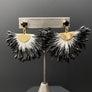 Ombré raffia fan earrings - gold - Renee Piatt Collection