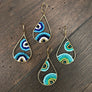 Paisley pattern seed bead teardrop earrings - Renee Piatt Collection