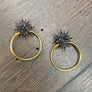 Pavé black cz sun hoops- gold, sterling silver - Renee Piatt Collection