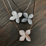 Pavé cz 3D flower necklace - Renee Piatt Collection