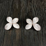 Pavé cz 3d large flower stud earrings - Renee Piatt Collection