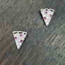 Pizza slice stud earrings - sterling silver, gold vermeil - Renee Piatt Collection