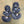 Raffia and acetate triple fan earrings - Renee Piatt Collection
