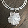Rainbow moonstone and quartz stalactite slice necklace - Renee Piatt Collection