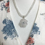 Rainbow moonstone and quartz stalactite slice necklace - Renee Piatt Collection