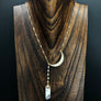 Reversible mother of pearl crescent moon and amethyst slice necklace - gold - Renee Piatt Collection