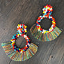 Seed bead and tassel statement earring - Renee Piatt Collection