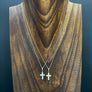 Small pave CZ cross - SS, gold vermeil - Renee Piatt Collection