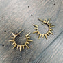 Spiked huggie hoop earrings - silver, gold - Renee Piatt Collection