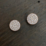 Sterling silver pavé cz disc stud earring - silver, gold, rose gold, gunmetal - Renee Piatt Collection