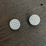 Sterling silver pavé cz disc stud earring - silver, gold, rose gold, gunmetal - Renee Piatt Collection
