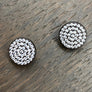 Sterling silver pavé cz disc stud earring - silver, gold, rose gold, gunmetal - Renee Piatt Collection