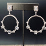 Stunning emerald cut and round cz hoop earrings - sterling silver - Renee Piatt Collection