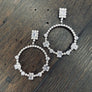 Stunning emerald cut and round cz hoop earrings - sterling silver - Renee Piatt Collection