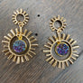 Sunburst and druzy earrings - gold - Renee Piatt Collection