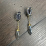 Tabasco geode stud earring with gemstone drop / gold tone - Renee Piatt Collection