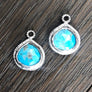 Textured trim stone thread earrings - silver - Renee Piatt Collection