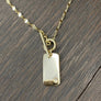 Tiny front toggle tab necklace - sterling silver and gold vermeil - Renee Piatt Collection