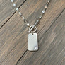 Tiny front toggle tab necklace - sterling silver and gold vermeil - Renee Piatt Collection