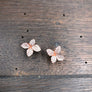 Tiny pavé cz 3D flower stud earrings - Renee Piatt Collection