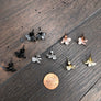 Tiny pavé cz 3D flower stud earrings - Renee Piatt Collection
