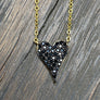 Tiny pavé heart necklace - sterling silver, gold vermeil - Renee Piatt Collection
