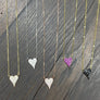Tiny pavé heart necklace - sterling silver, gold vermeil - Renee Piatt Collection