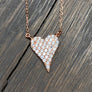 Tiny pavé heart necklace - sterling silver, gold vermeil - Renee Piatt Collection