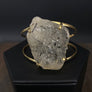 Tourmalated quartz cluster cuff bracelet - gold - Renee Piatt Collection