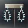 Turquoise accented teardrop hoop earrings - sterling silver - Renee Piatt Collection