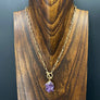 Wrap and toggle amethyst rose necklace - gold - Renee Piatt Collection