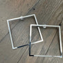 XL square outline statement earring - gold, silver - Renee Piatt Collection